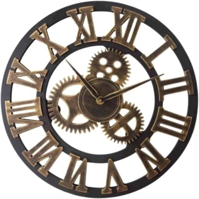 Orologio da Parete Silenzioso stile Country Decorazione Vintage in Legno  40 cm - Immagine 1 di 4