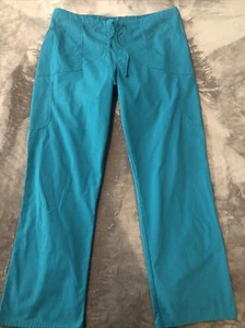 Scrub Star Women’s Scrub Bottom Pants Drawstring XL Navy Blue & Teal Scrubs - Picture 1 of 10