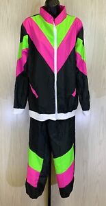 80's Track Suit Adult Costume, Women's Size M/L (10-14), Black NEW MSRP $32.99