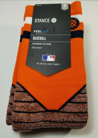 STANCE Houston Astros MLB Diamond Pro Crew Socks Size Medium Orange Navy H-Town Cover