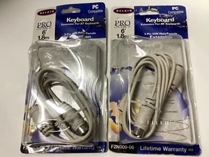 5pin Din Extension Cable 6ft (2) lot. NOS - Picture 1 of 2