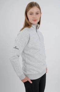 Mochara Kinder Half Zip Sweatshirt Grau Baumwolle Fleece Kids Teens - Bild 1 von 2