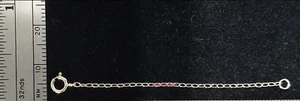 Cable 14k 1,2 mm oro blanco 4,5 mm cierre anillo de resorte 3" extensor de cadena de seguridad - Imagen 1 de 5