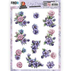 Find It 3D Diecut Decoupage A4 Pushout Kit Very Purple - Blackberries Flowers - Picture 1 of 1