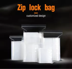 All Size Clear Reclosable Seal Bag Plastic Poly Zip Lock Bags Zipper Baggie 2Mil - Picture 1 of 12