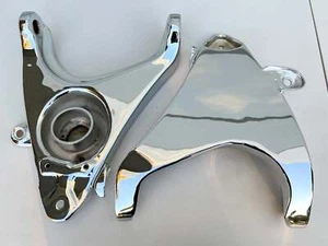 1958-1964 CHEVY IMPALA LOWER CONTROL ARMS REINFORCED SADDLES / CHROME / lowrider - Picture 1 of 10