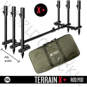 Saber Terrain X+ Pod 2 / 3 Rod Pod Lightweight Adjustable Carp Fishing Rod Pod - Picture 1 of 8