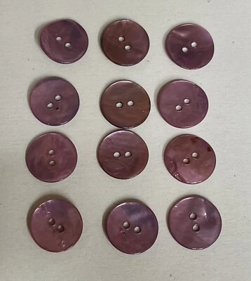 12 x 12mm Light Lilac Aygoa Shell 2 Hole Buttons Tailoring/Sewing/Knitting - Image 1 of 3