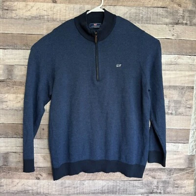 Vineyard Vines Hamilton 1/2 Zip Wool Blend Sweater Mens XL Blue Casual Golf - Image 1 of 4