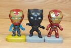 Lot of 3 Iron Man Black Panther Marvel Avengers End Game McDonalds Toys 