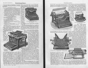 Schreibmaschinen Hammond Underwood Oliver Remington Juwett Holzstiche Text 1908 - Bild 1 von 1