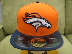 Gorra ajustada New Era Denver Broncos naranja en el campo 2015, talla 7 5/8 - Imagen 1 de 6
