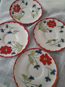 Juego de 4 Platillos Mancioli Hechos en Italia Pintados a Mano Floral - Imagen 1 de 10