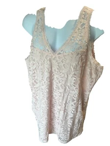 NWT Torrid Pink Lace Over Cami Lining Tank Top Size 4 - Picture 1 of 11