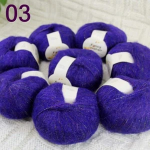 New 8BallsX50g Luxury Fancy Sweater Wrap Mohair Warm Hand Knit Crochet Yarn 03 - Picture 1 of 6