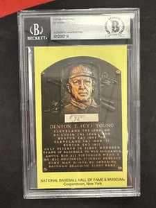 Beckett Authentic Slab Cy Young Cut Handwriting HOF Postcard - Picture 1 of 1