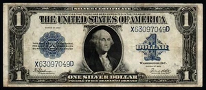 1923 $1 LARGE SIZE Blue Seal Silver Certificate - VERY FINE+! - Picture 1 of 2