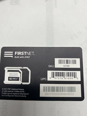LOT OF 100 FIRST NET TRIPLE-CUT SIM CARDS -work w/ AT&T FIRST RESPONDER FIRSTNET - Image 1 of 2