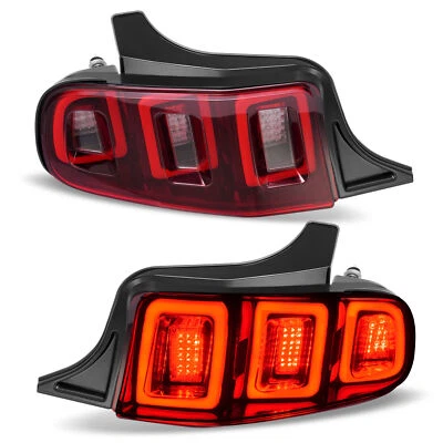Luces traseras LED rojas negras para Ford Mustang 2010-2012 lado del conductor pasajero Foto 1 de 4