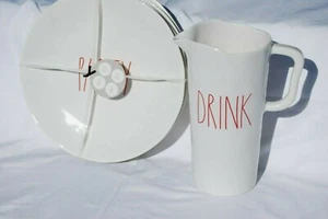 NWOT Rae Dunn PARTY Plates DRINK pitcher Melamine - Picture 1 of 5