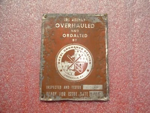Vintage Aluminum Data Plate U.S Naval Ordnance Station - Picture 1 of 12