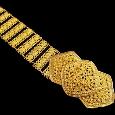 CINTURÓN TAILANDÉS CHAPADO EN ORO 40" ESTILO VINTAGE ESLABÓN DE CADENA DISFRAZ MUJER MODA  Foto 1 de 4