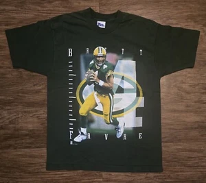 Vintage Pro Player T-Shirt Single Stitch Brett Favre Green Bay Packers Large USA - Picture 1 of 10