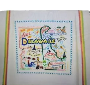 Catstudio Delaware Towel Dish Hand Tea Geography Souvenir Kitchen Cotton NEW 1A - Picture 1 of 9