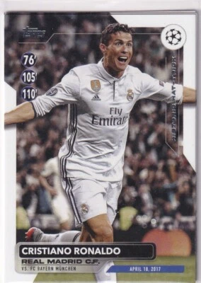 Topps CL Compétition 2023-24 Numéro HH-7 Cristiano Ronaldo Historique Hat-Trick - Photo 1/2
