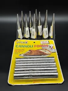 Ateco Cannoli Forms (4) & 10 Cone Horn Molds Stainless Steel - Picture 1 of 5