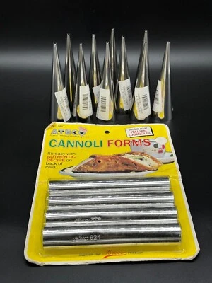 Ateco Cannoli Forms (4) & 10 Cone Horn Molds Stainless Steel - Image 1 of 4