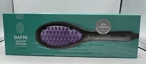 "Special Edition" DAFNI Hair Straightening Ceramic Brush - Black/Purple, New