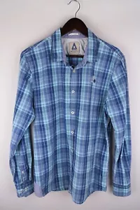 Gaastra Men Casual Shirt Blue Check Cotton size L - Picture 1 of 6