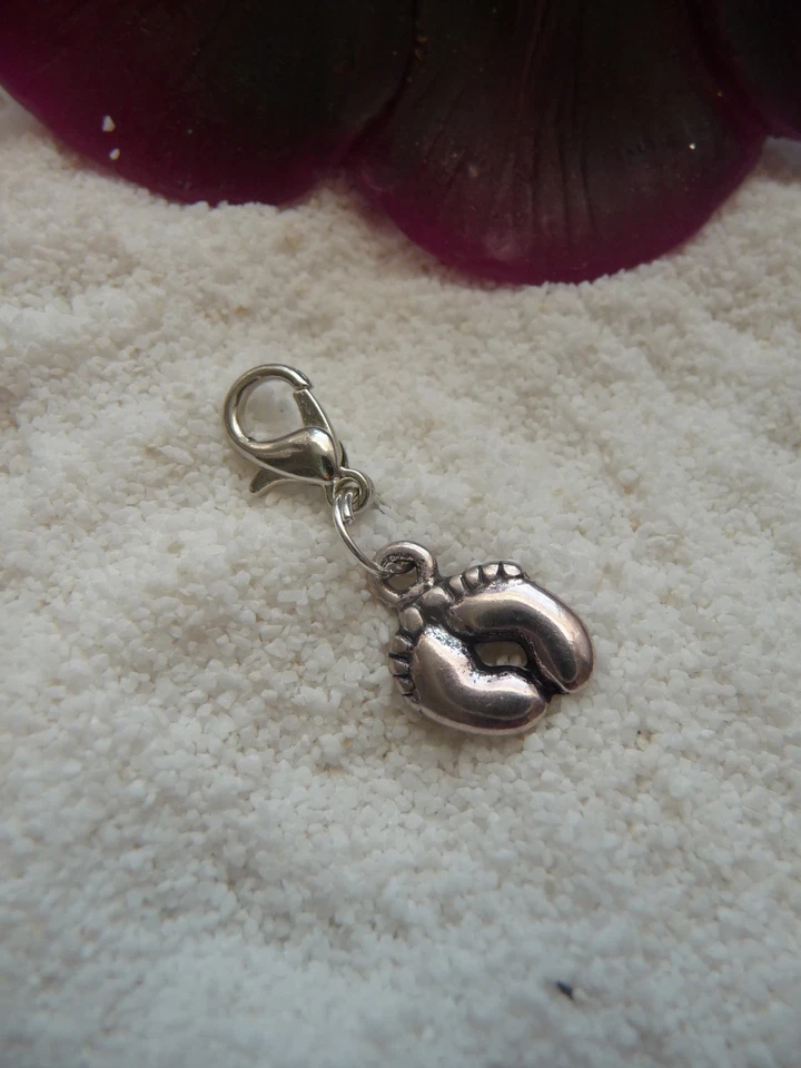 👣 Charm Babyfüße Bettel Armband Geschenk Anhänger Fuß Fuss Geburt Baby Taufe - Bild 1 von 3