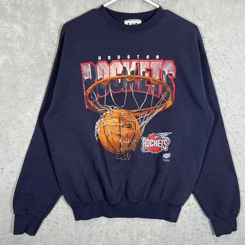 A1 Vintage 90s Houston Rockets Sweater Adult XL Blue NBA Sweatshirt USA Mens Cover
