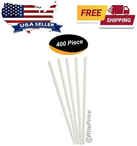 7.75 Inch BPA-Free Plastic Drinking Straws individually wrapped (White), 400 Pcs - Picture 1 of 11
