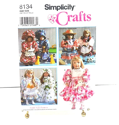 Vintage Simplicity Crafts #8134 18" Doll Clothes Uncut Factory Folded - Image 1 of 4