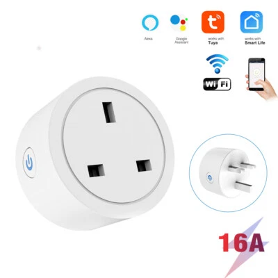 Tuya Smart Plug WiFi Outlet Plug 16A Wireless Power Socket Amazon Alexa Google - image 1 of 4