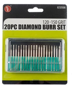 Sona 20pc 120-150 Grit Diamond Burr Set 3/32" Shank - 82325DB - Picture 1 of 5