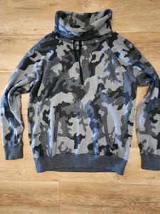 RAR Polo Ralph Lauren Perfomance 55% Kaschmir Camouflage Pullover Grau Damen M Trichter - Bild 1 von 10