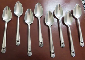 IS Eternally Yours Set of 8 Teaspoons 1847 Rogers Silverplate Flatware Lot D - Picture 1 of 7