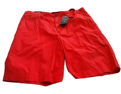 Chaps Shorts Mens Med Red Flat Front 100% Cotton Regular Fit Slash Pockets  34 - Image 1 of 4
