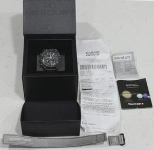 AUTHENTIC OMEGA Swatch Moonswatch Mission to Mercury - Extra Strap-Box-Receipt - Picture 1 of 7