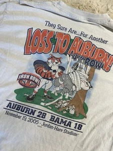 Vintage Y2K Auburn Tigers Foot Ball T Shirt Men’s Size L Iron Bowl 2005 Alabama - Picture 1 of 7