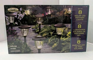 Naturally Solar 8 pc Solar LED Vintage Style Pathway Lights w/ Bronze Finish - Picture 1 of 5