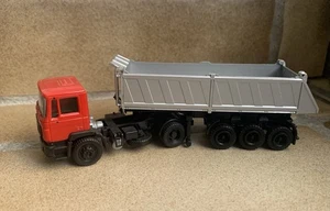 Herpa MAN F90 Kippmulde-Sattelzug rot silber 864004 Kipper LKW 1:87 H0 - Bild 1 von 6