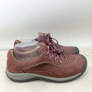 Keen Sneakers Women Size 9 Shoes Red Leather Suede Pesidio Low Top Lace - Picture 1 of 10