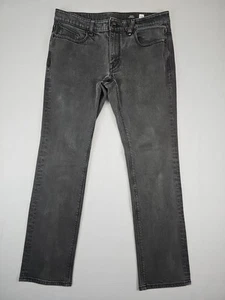 Volcom Jeans Men's Size 34x30 Black Vorta Slim Straight Skater 90's Grunge - Picture 1 of 10