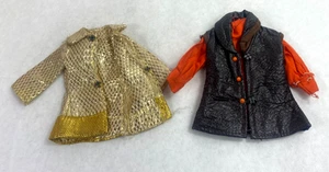 Barbie Ken Chaqueta Dorada y Cuero Negro Naranja Chaqueta Mattel Años 60 70 - Imagen 1 de 2