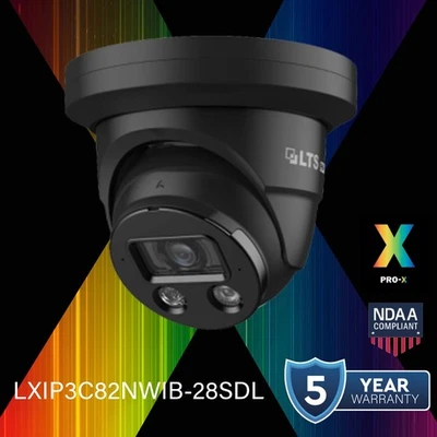 LXIP3C82NWIB-28SDL IP 8MP 98ft LED Color Deterrence Mic/Speaker Ai NDAA Camera - Image 1 of 4
